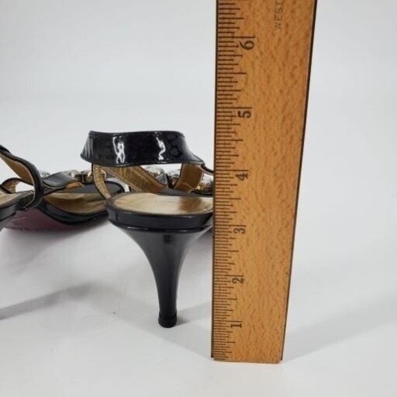 Amalfi Glossy Black Heels with Sparkling Gems - Picture 13 of 16